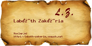 Labáth Zakária névjegykártya